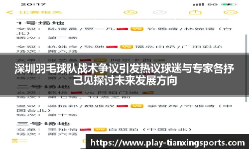 深圳羽毛球队战术争议引发热议球迷与专家各抒己见探讨未来发展方向